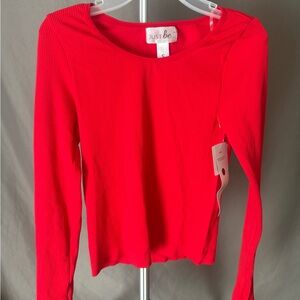 Just Be Vibrant Red Long Sleeve Tee